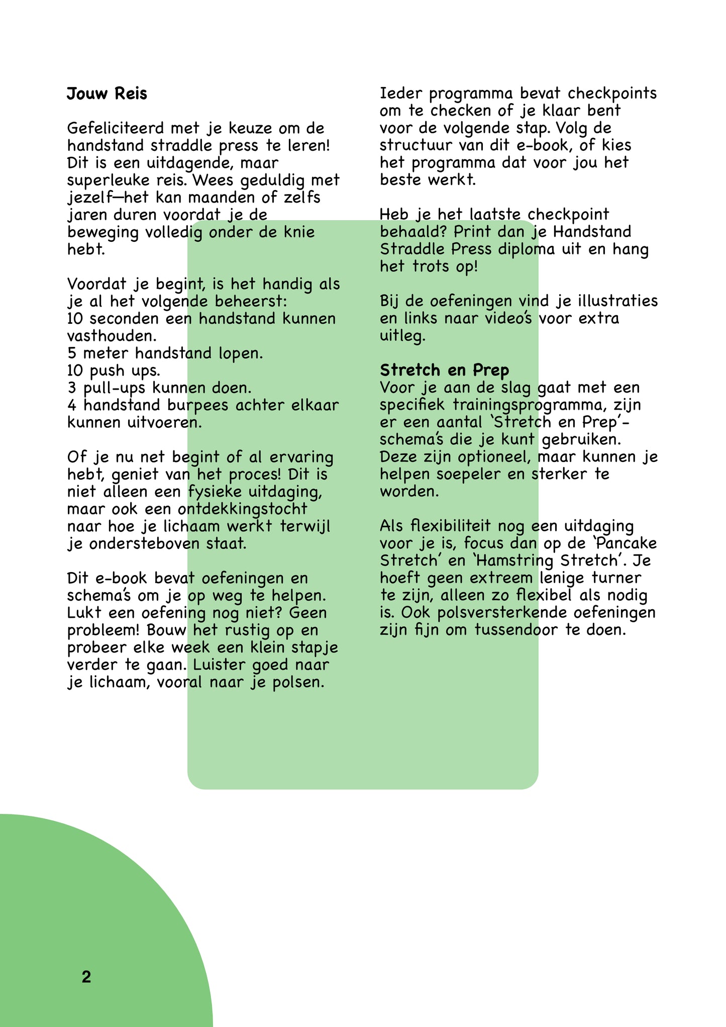 Road to Handstand Straddle press - NL versie - Ebook