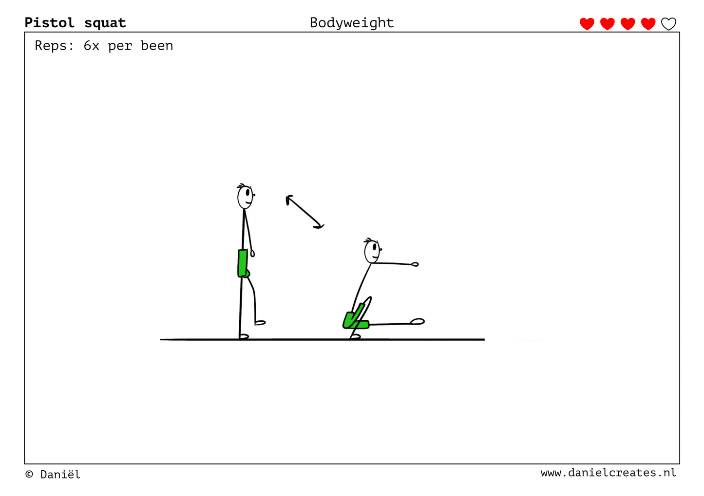 Bodyweight Cards - NL versie - 54 kaarten - level 4 & 5 - incl gratis Daniël Creates Bordspel - digitale download