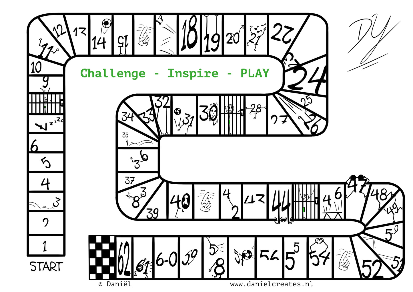 Ball Skills Cards - EN version - 45 cards - 4 levels - incl free Daniël Creates Board Game