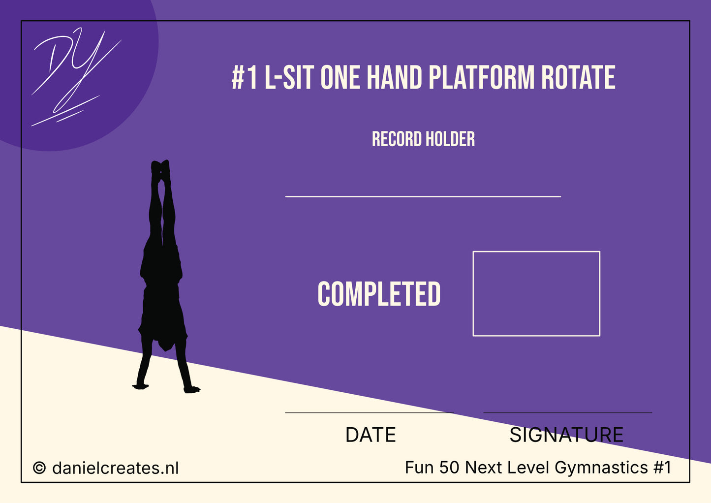 Fun 50 Next Level Gymnastics Playbook - EN version - 50 challenges - 1 category - Digital download