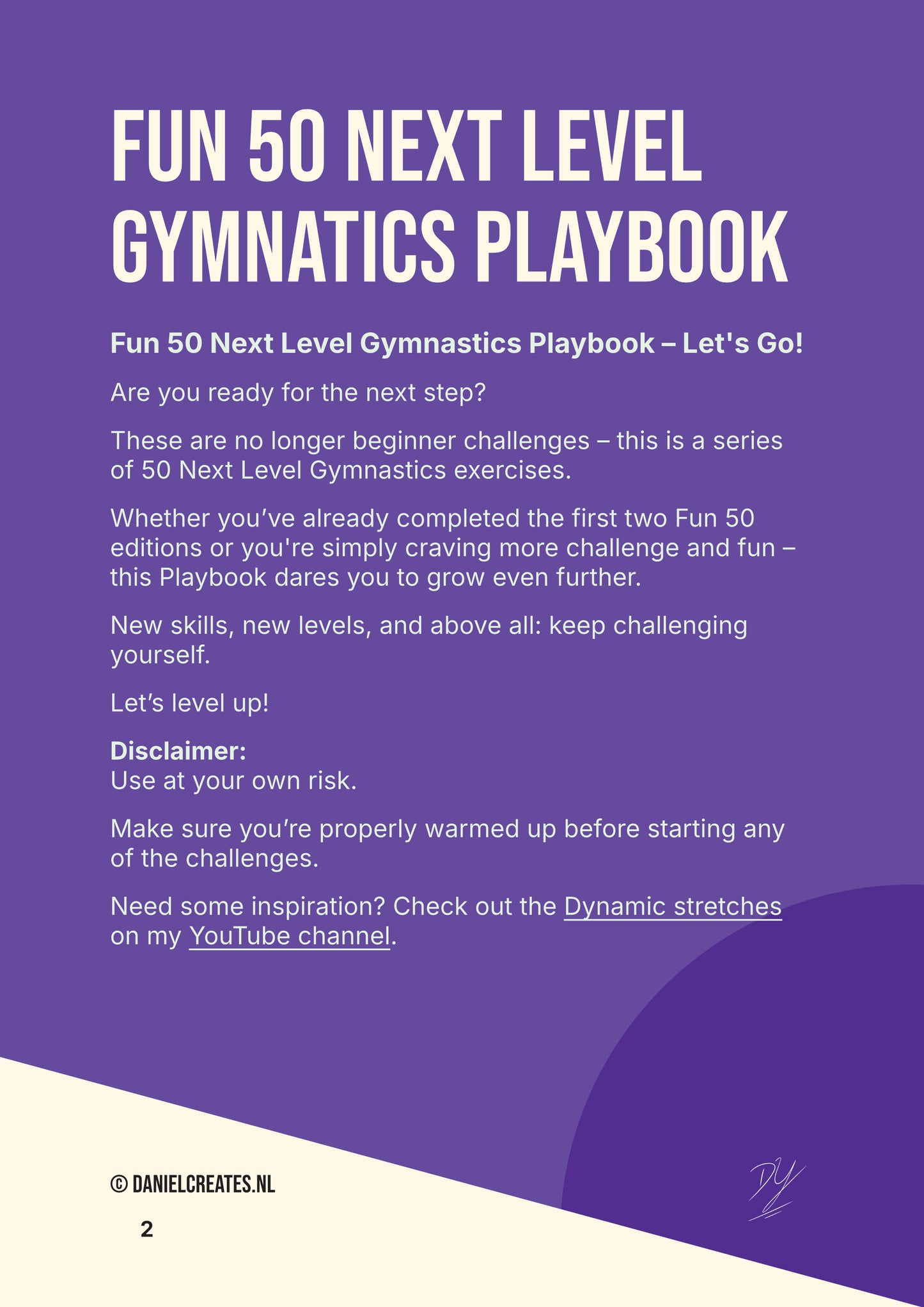 Fun 50 Next Level Gymnastics Playbook - EN version - 50 challenges - 1 category - Digital download