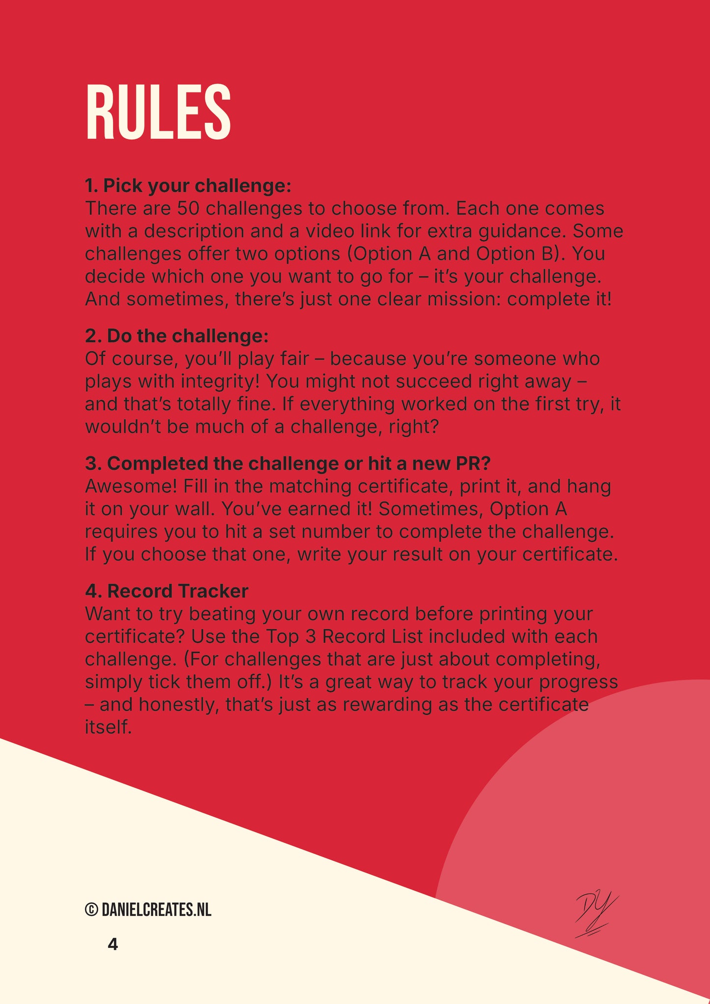 Fun 50 Legendary Playbook - EN version - 50 challenges - 3 categories - Digital download