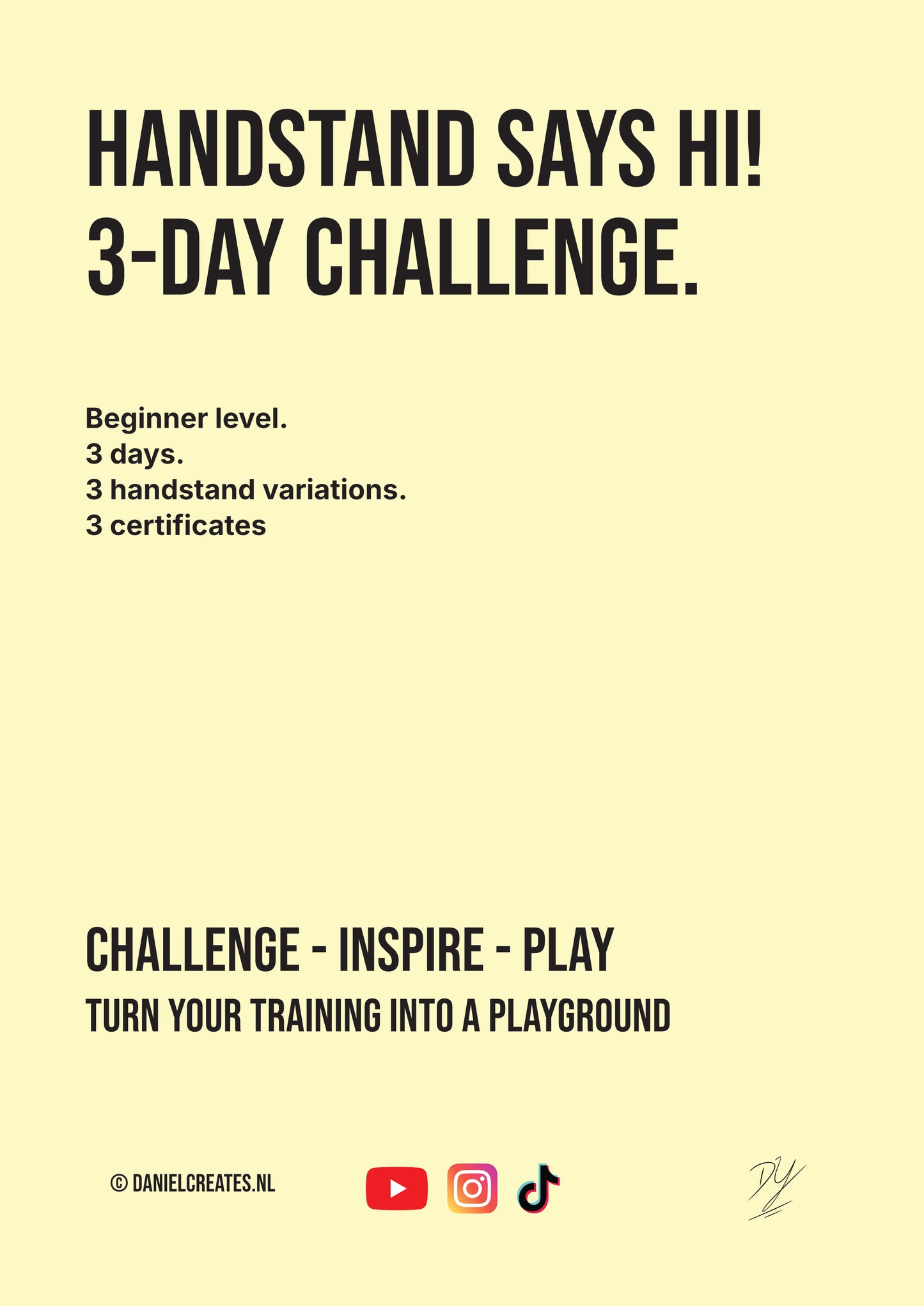 Handstand says Hi! – 3-day Challenge – EN version - Digital Download