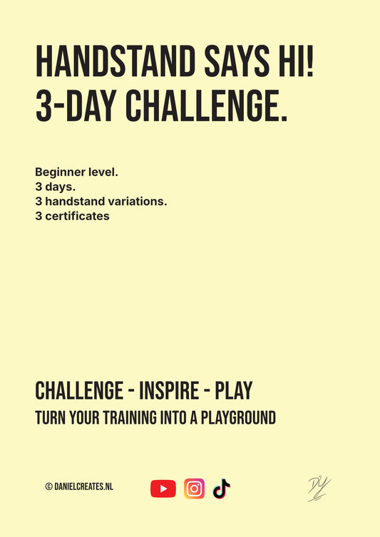 Handstand says Hi! – 3-day Challenge – EN version - Digital Download