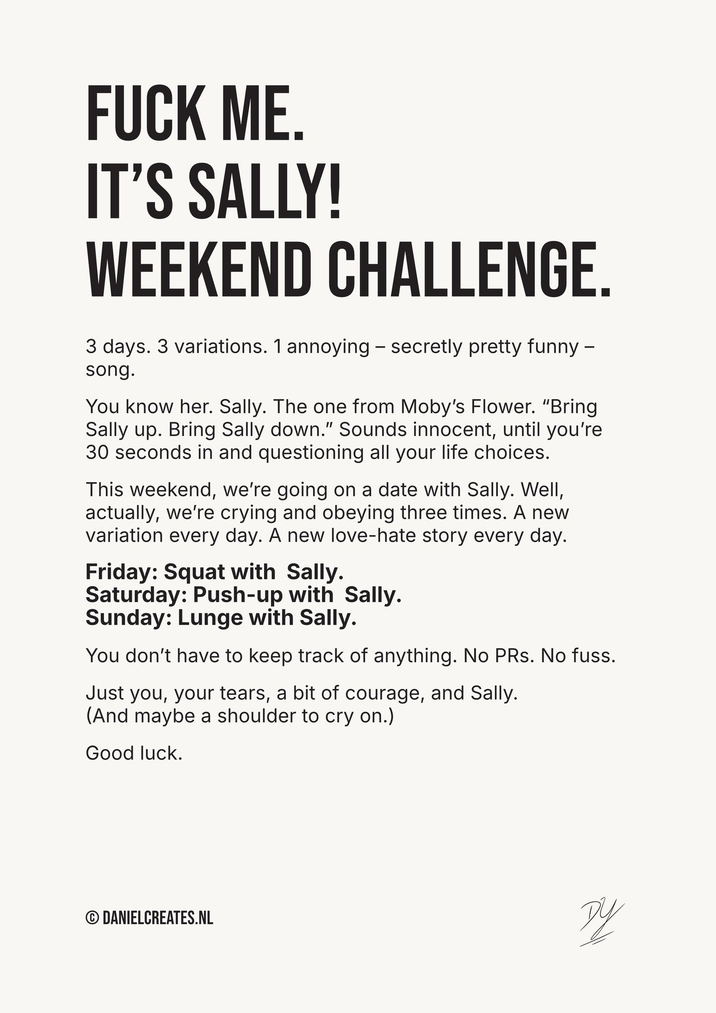Fuck Me – It’s Sally! Weekend Challenge – EN version - Digital Download
