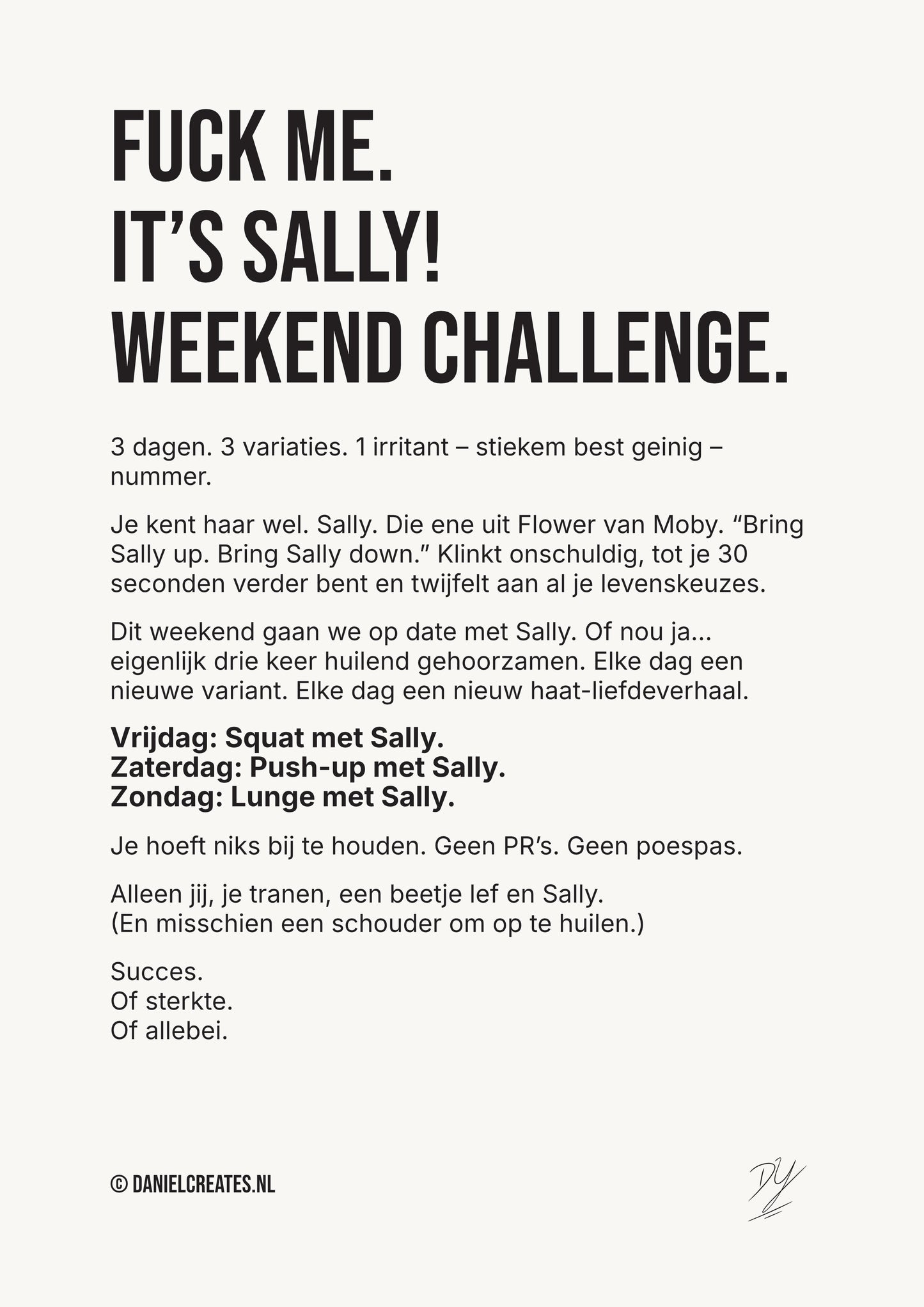 Fuck Me – It’s Sally! Weekend Challenge – NL versie - Digital Download