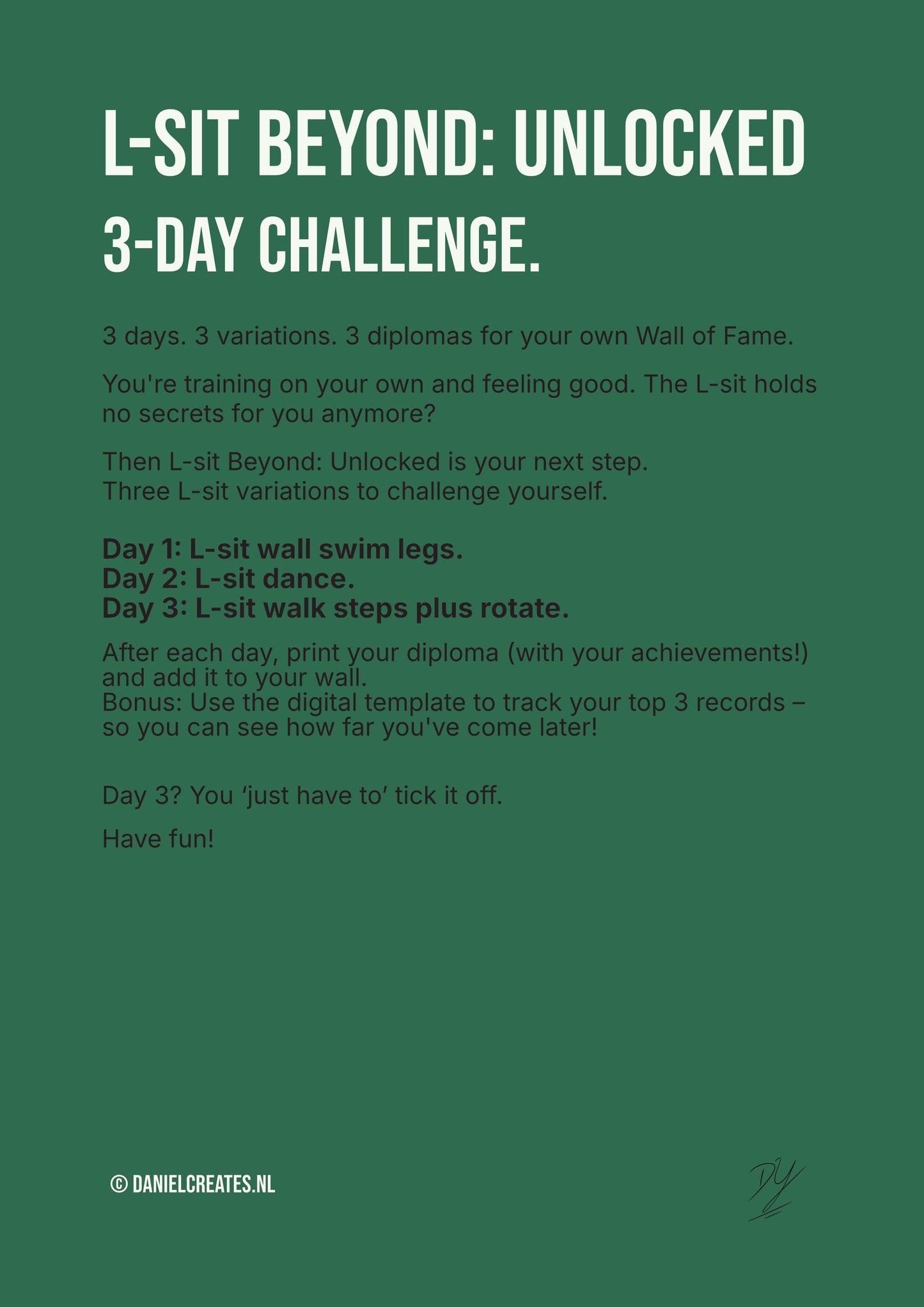 L-sit Beyond: Unlocked – 3-day Challenge – EN version - Digital Download