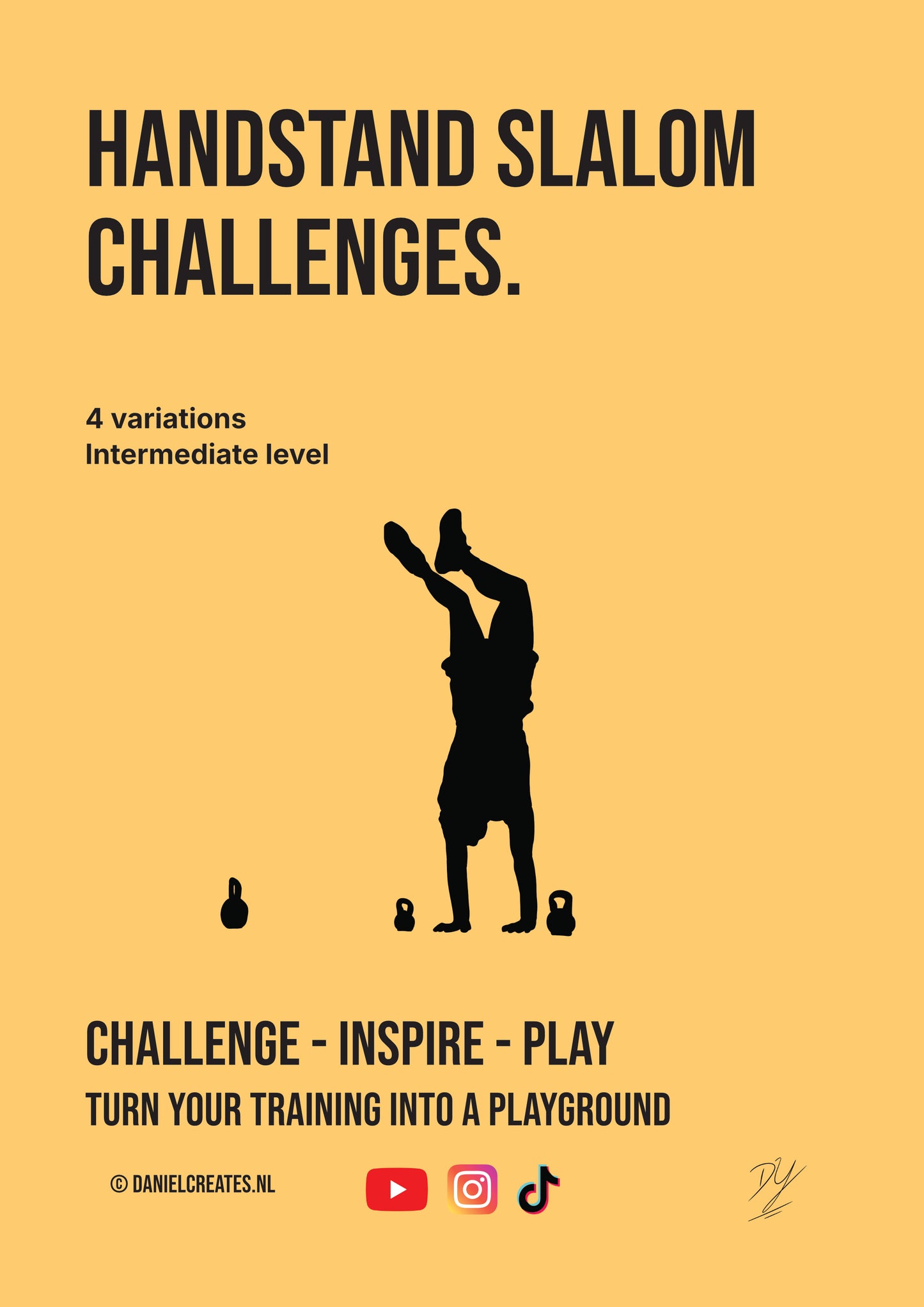 Handstand slalom challenges – 4 variations – EN version - Digital Download
