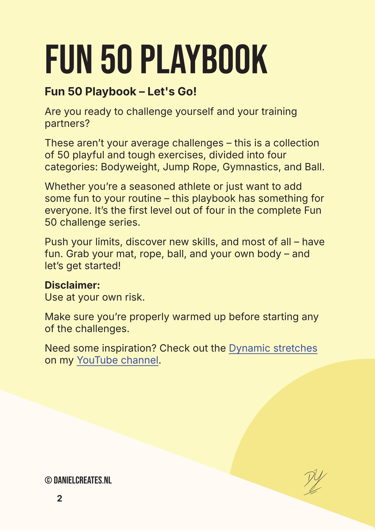 Fun 50 Playbook - EN version - 50 challenges - 4 categories - Digital download