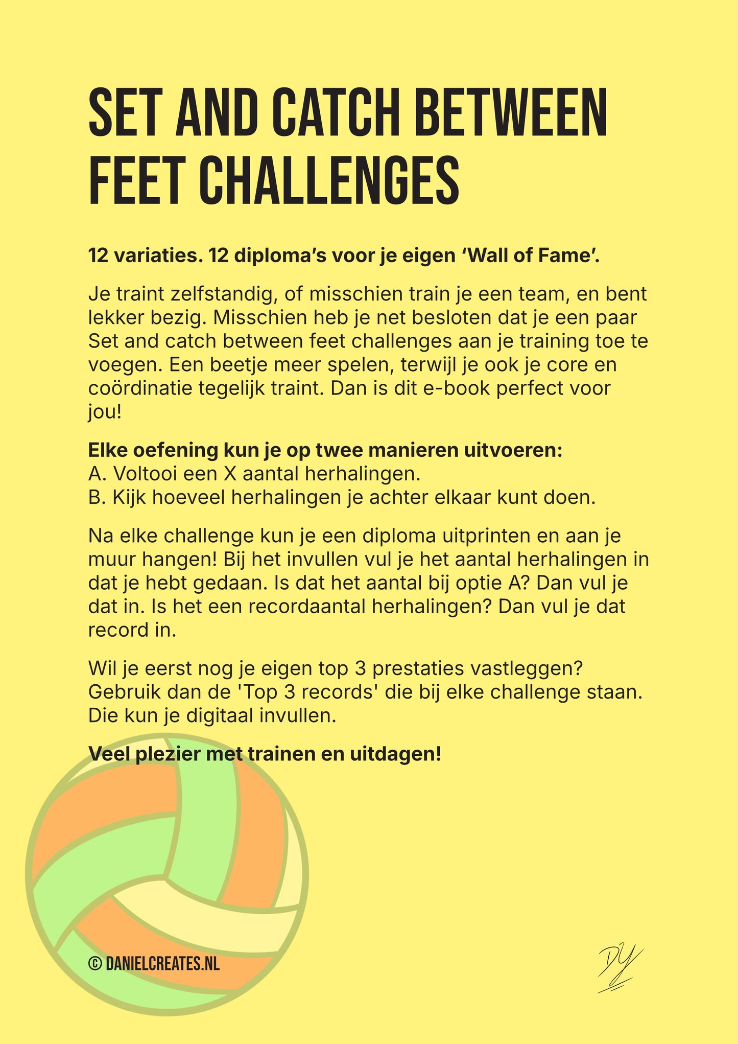 Set and catch between feet challenges – 12 variaties – NL versie - Digital Download