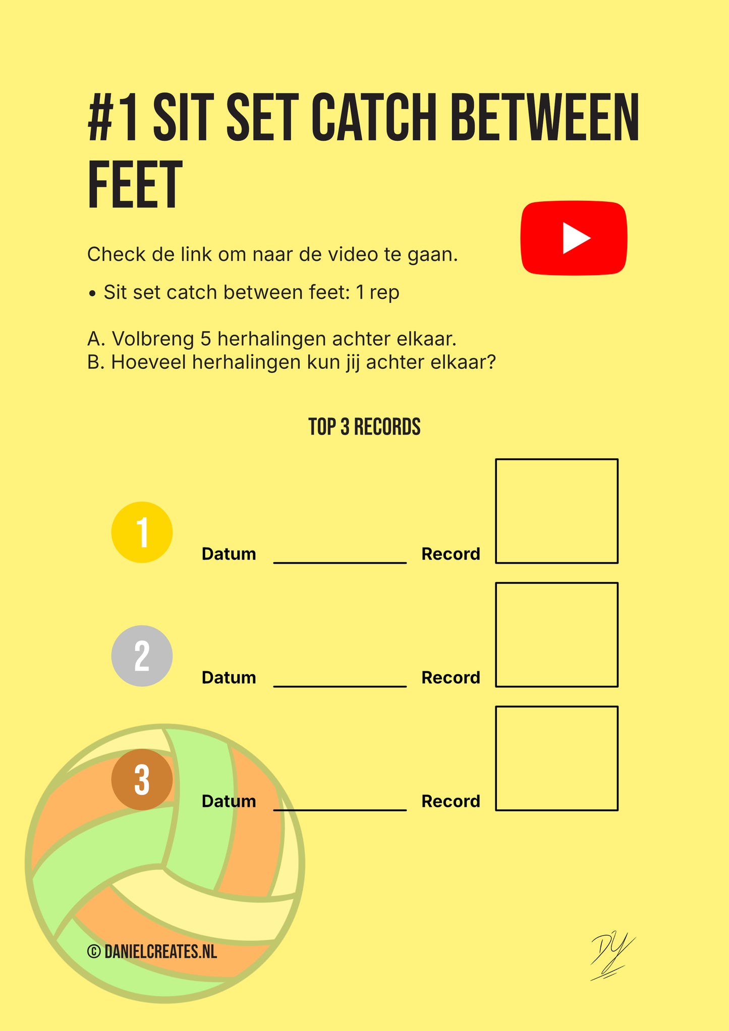 Set and catch between feet challenges – 12 variaties – NL versie - Digital Download
