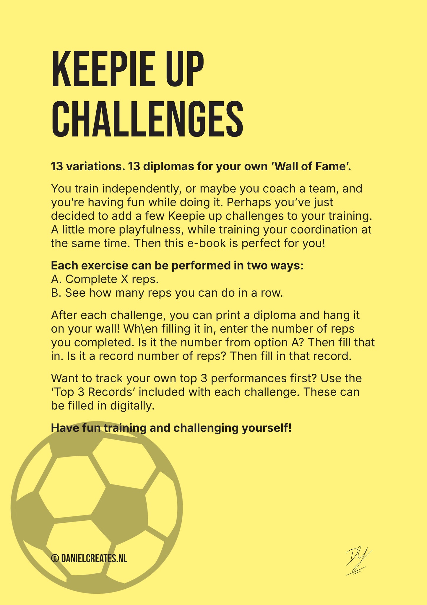 Keepie up challenges – 13 variations – EN version - Digital Download
