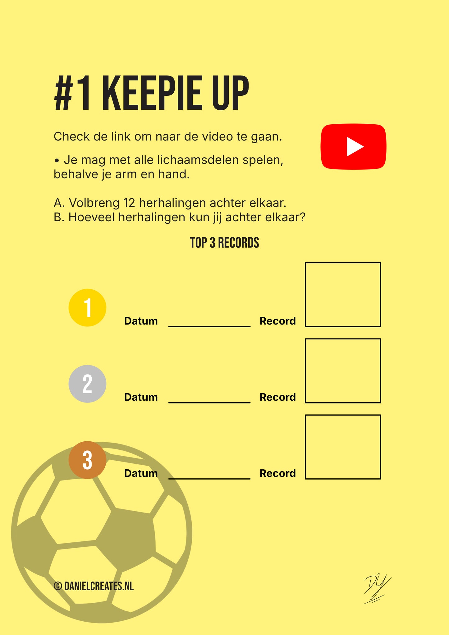 Keepie up challenges – 13 variaties – NL versie - Digital Download
