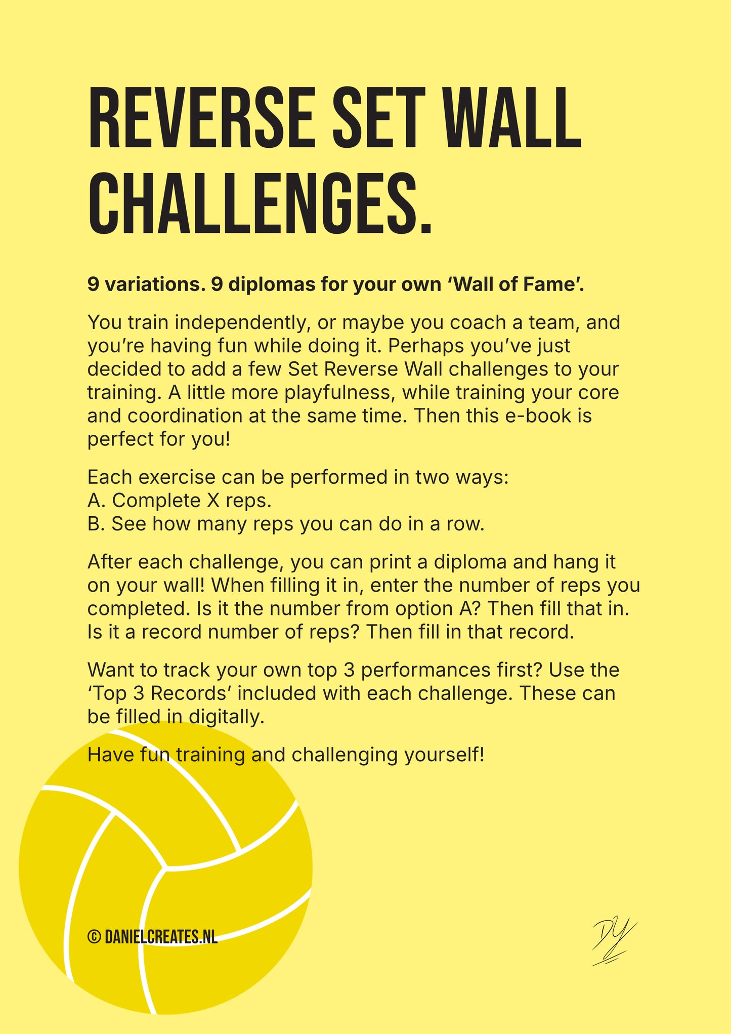 Reverse set wall challenges – 9 variations – EN version - Digital Download