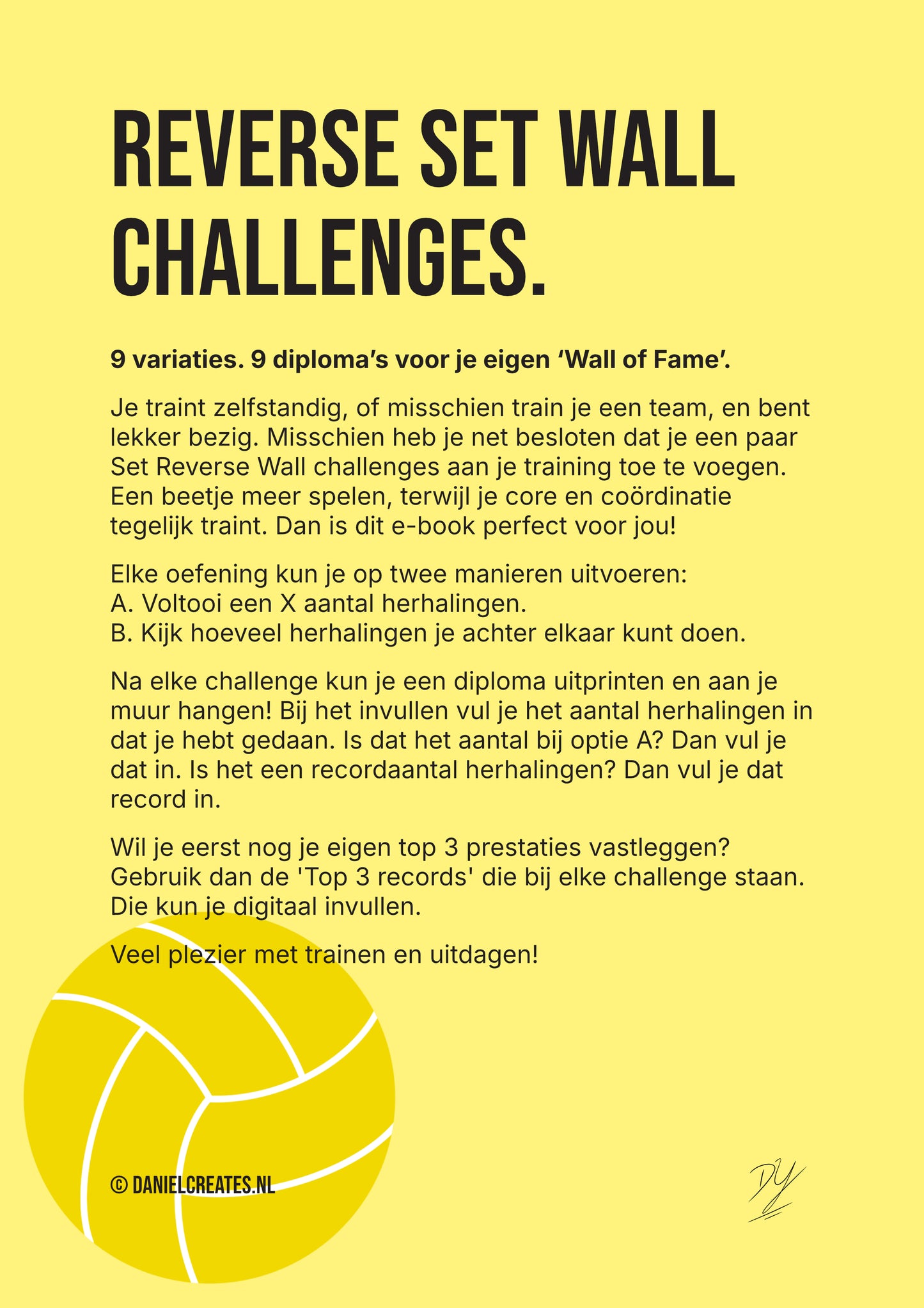 Reverse set wall challenges – 9 variaties – NL versie - Digital Download