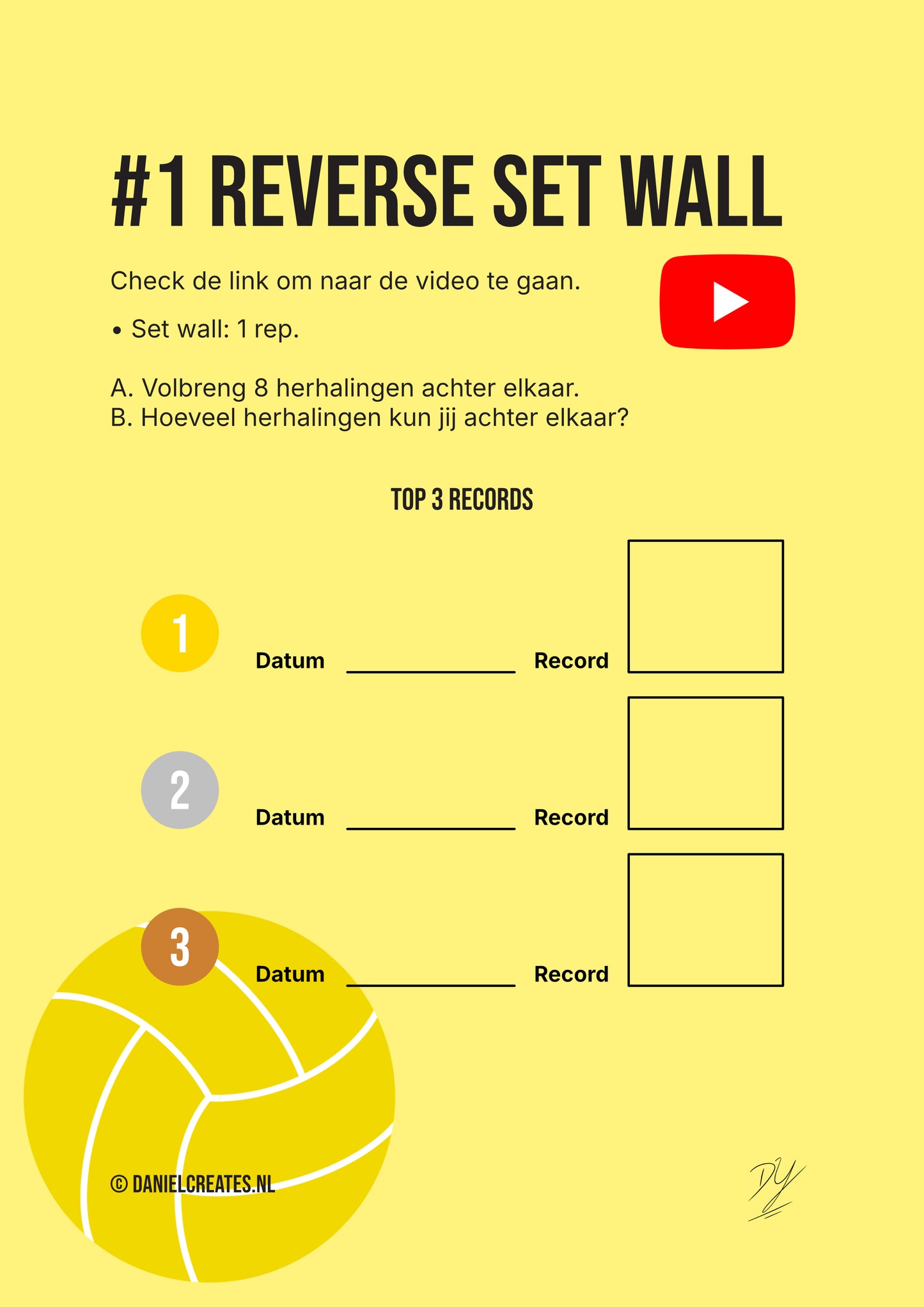 Reverse set wall challenges – 9 variaties – NL versie - Digital Download