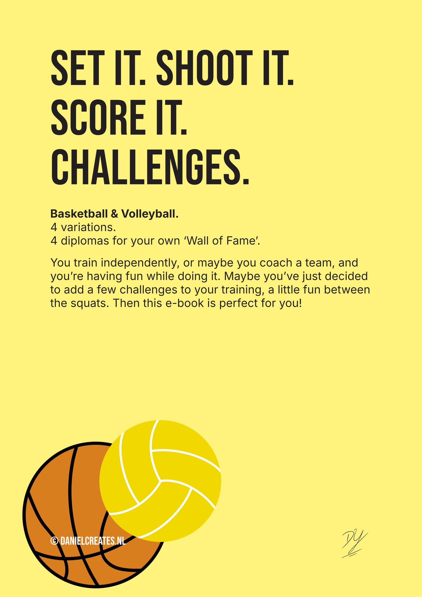 Set it. Shoot it. Score it. – Basketball and Volleyball - 4 variations – EN version - Digital Download