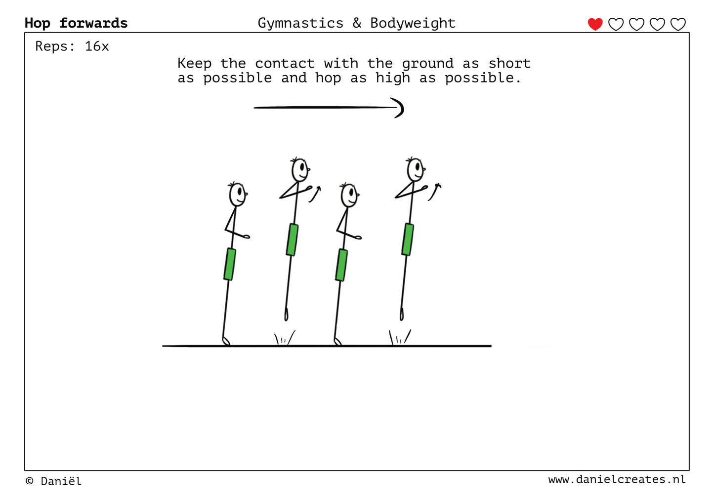 Gymnastics & Bodyweight Cards - EN version - 100 cards - 3 levels - incl free Daniël Creates Board game