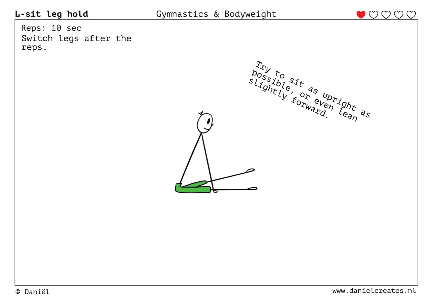 Gymnastics & Bodyweight Cards - EN version - 100 cards - 3 levels - incl free Daniël Creates Board game