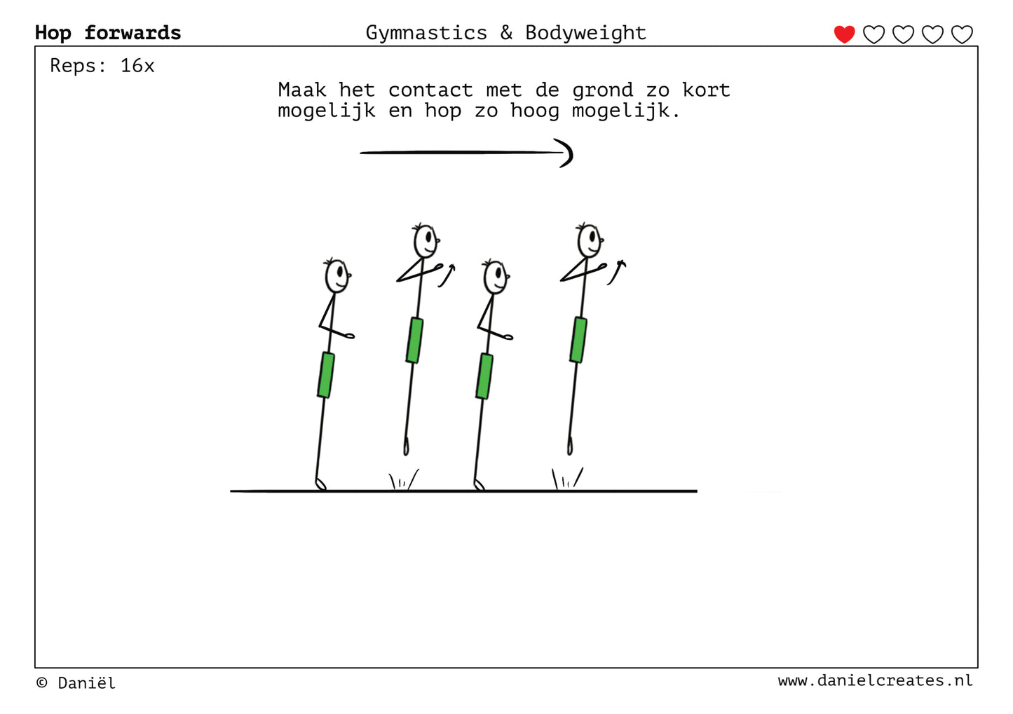 Gymnastics & Bodyweight Cards - NL versie - 100 kaarten - 3 levels - incl gratis Daniël Creates Bordspel