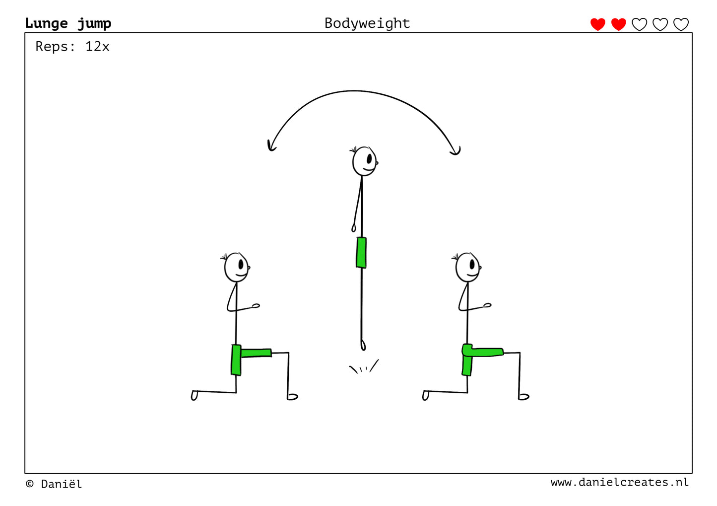 Bodyweight Cards - EN version - 70 cards - 3 levels - incl free Daniël Creates Board game