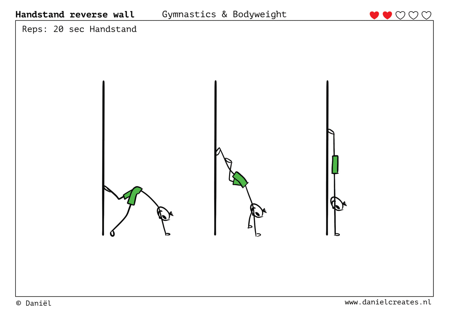 Gymnastics & Bodyweight Cards - EN version - 100 cards - 3 levels - incl free Daniël Creates Board game