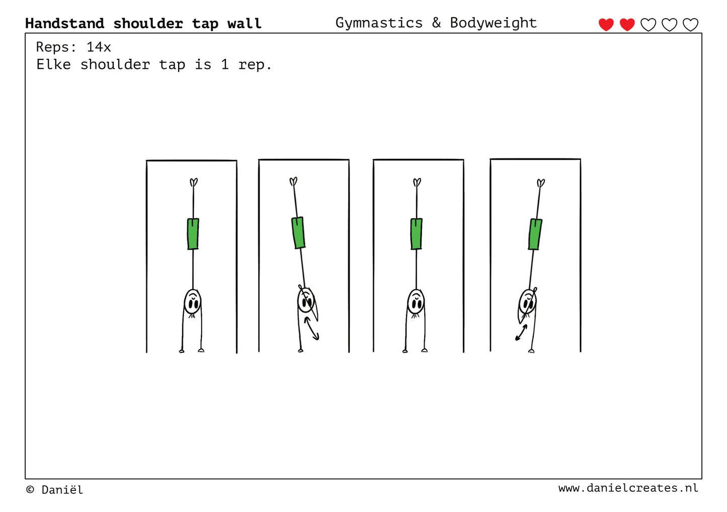 Gymnastics & Bodyweight Cards - NL versie - 100 kaarten - 3 levels - incl gratis Daniël Creates Bordspel