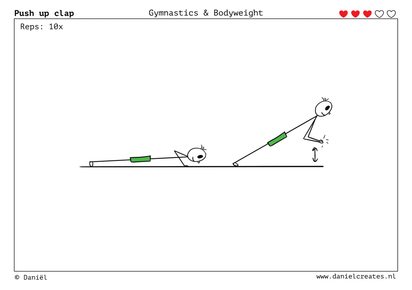 Gymnastics & Bodyweight Cards - EN version - 100 cards - 3 levels - incl free Daniël Creates Board game