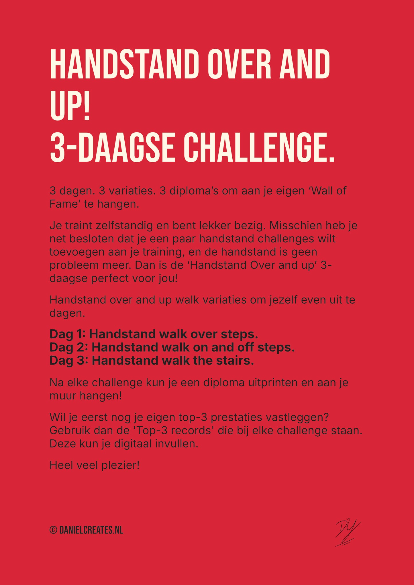 Handstand over and up! – 3-daagse Challenge – NL versie - Digital Download
