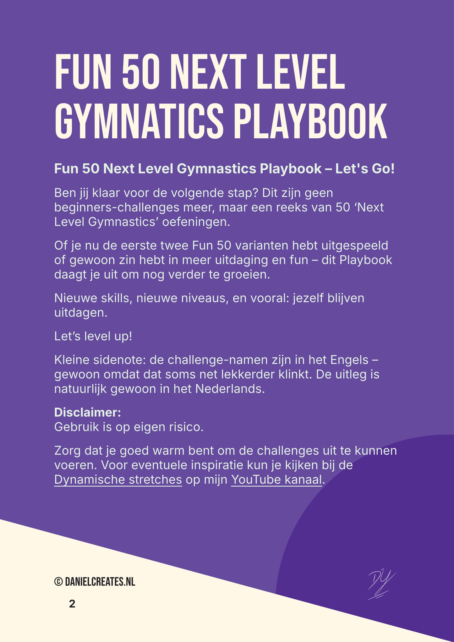 Fun 50 Next Level Gymnastics Playbook - NL versie - 50 challenges - 1 categorie - Digitale download