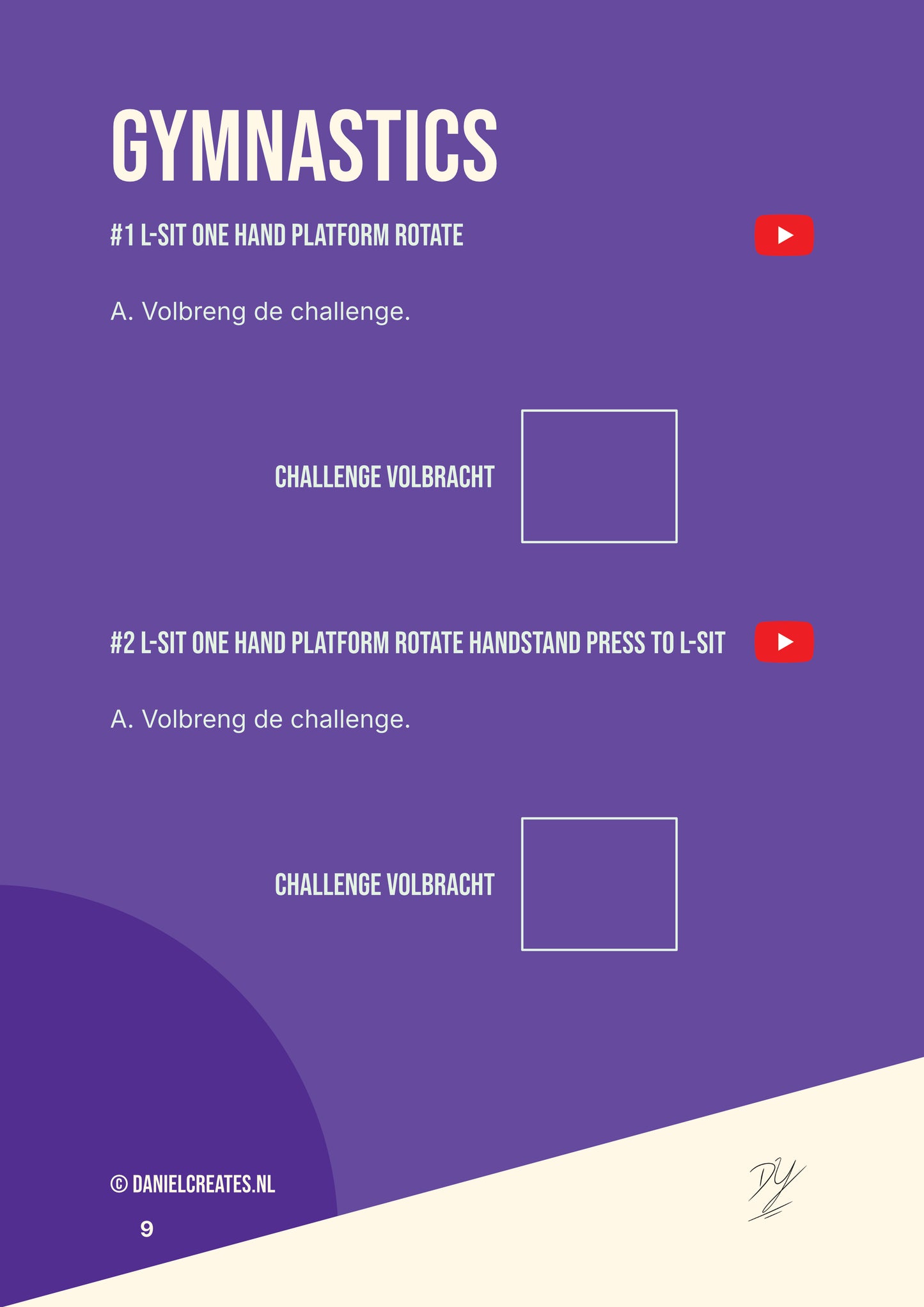 Fun 50 Next Level Gymnastics Playbook - NL versie - 50 challenges - 1 categorie - Digitale download