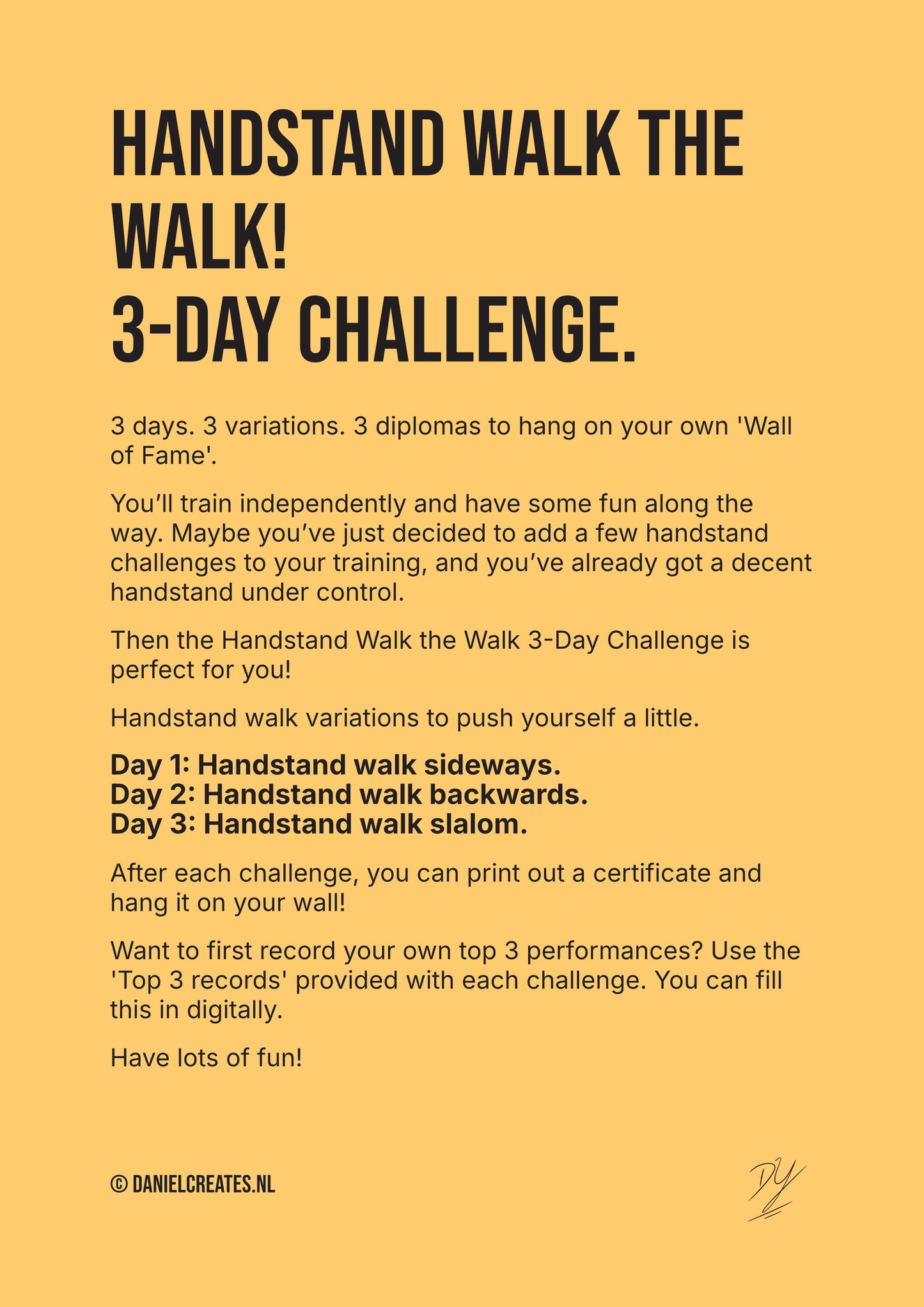 Handstand walk the walk! – 3-day Challenge – EN version - Digital Download